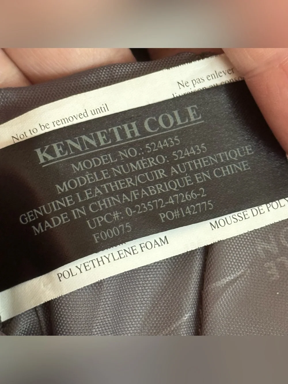 Kenneth Cole Reaction Black Genuine Leather Laptop Messenger Briefcase
